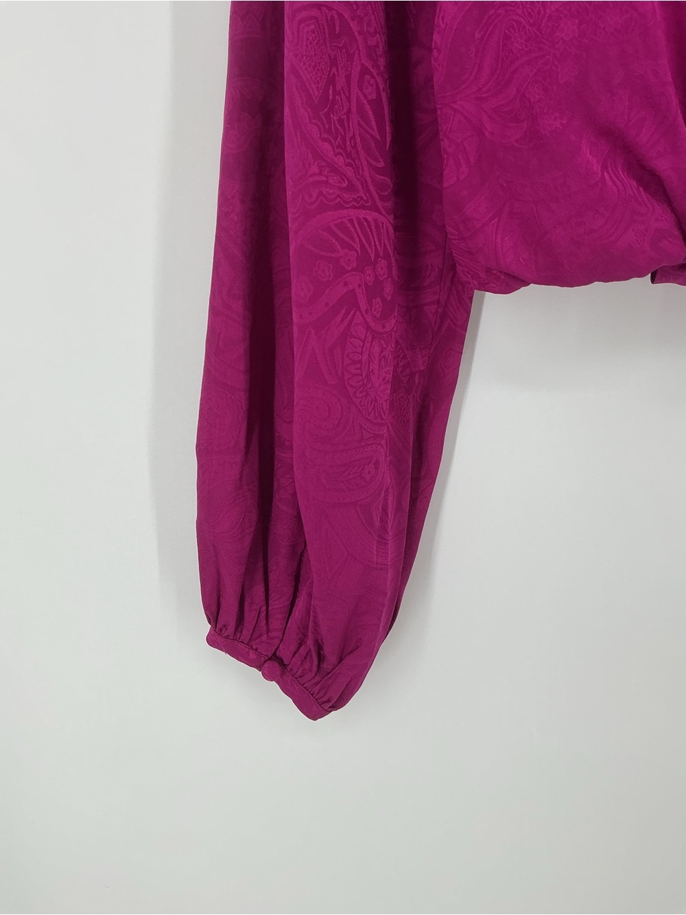 Veronica Beard Sionne Printed Surplice Blouse Magenta Pink NWT Size 4 - Picture 10 of 11